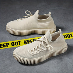 Men's Breathable Lace-Up Running Sneaker Sock Shoes