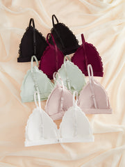 5pcs Lace Wireless Bras Comfortable Intimates Bra Women's Lingerie
