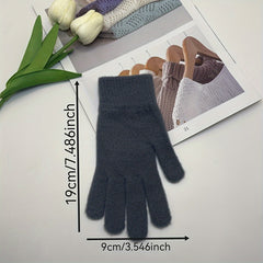 Winter Warm Knitted Gloves Solid Coldproof Gloves