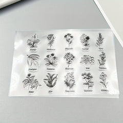 Transparent Plant Silicone Stamp for DIY Handbook Seal