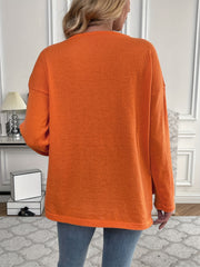 V Neck Oversized Split Sweater