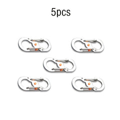 5pcs S Carabiner With Lock Mini Keychain Hook Anti Theft Metal Buckle
