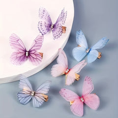 6-Piece Butterfly Hair Clip Set for Girls' Hair Styles