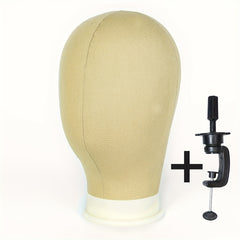 Colorful Canvas Block Head with Mount Hole & Wig Stand