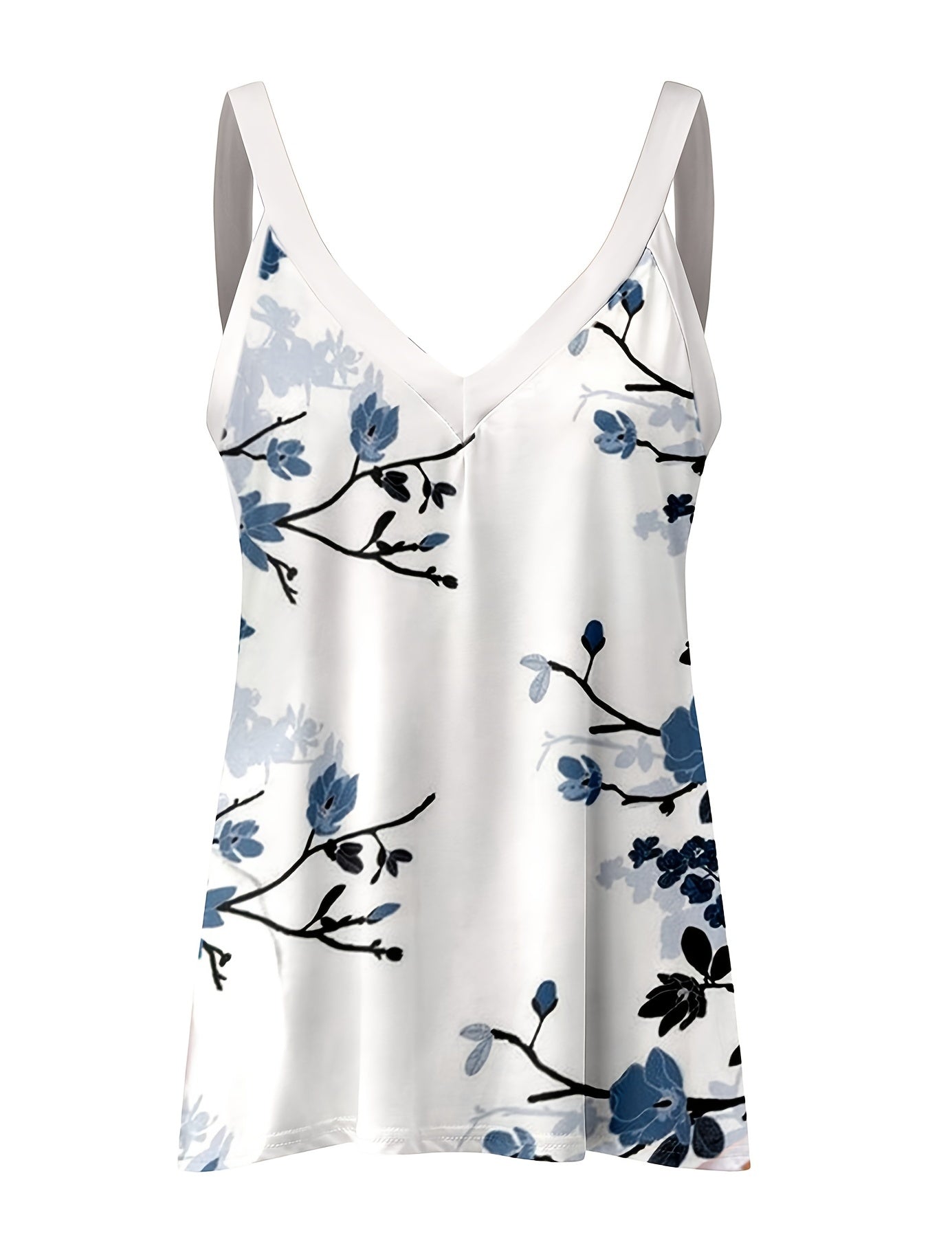 Graphic Sleeveless V Neck Tank Tops Women's Clothing