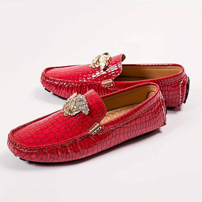 Men's Metallic Decor Moc Toe Loafers