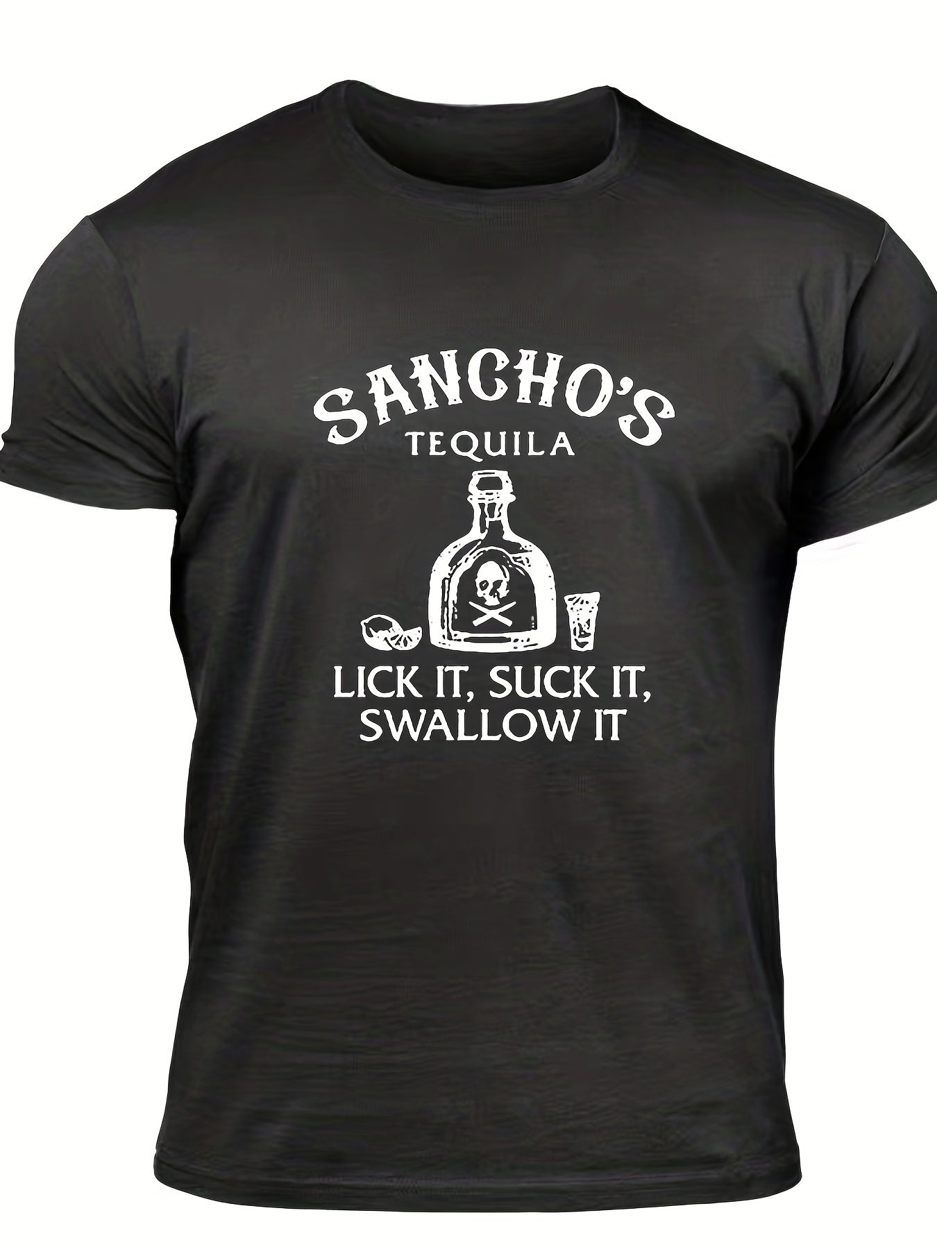Men's Tequila Print T Shirt Comfy Stretchy Summer Outdoors