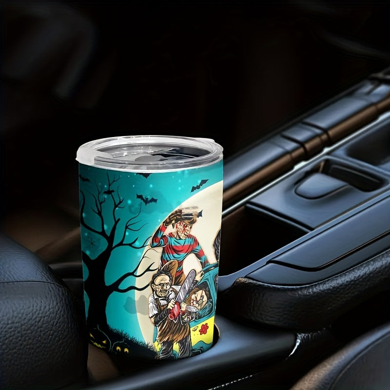 590ml Halloween Printed Stainless Steel Water Cup Double layer Leakproof Bottle