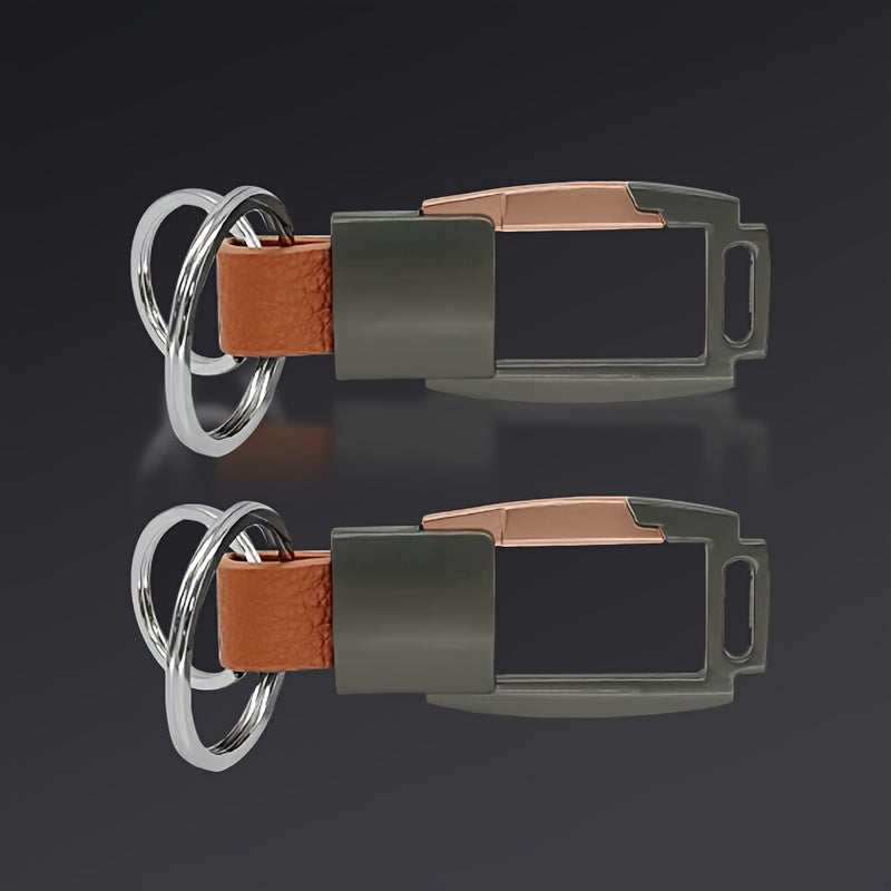 2pcs Titanium Alloy Keychain Key Ring For Men Women Car Keychain Pendant