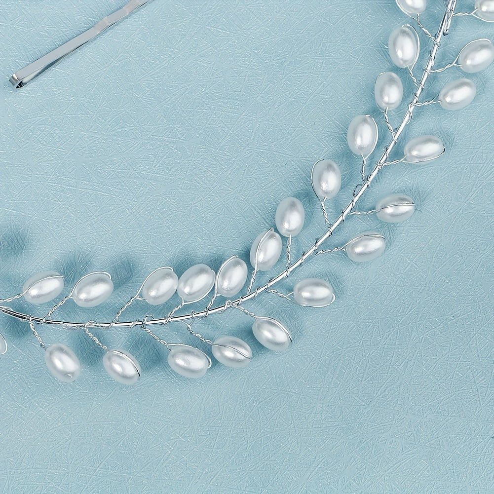 Faux Pearl Hairband Bridal Head Piece