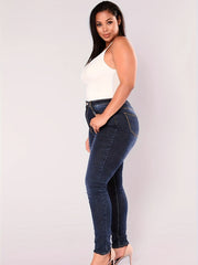 Women's Plus Button Fly High Waisted Skinny Jeans