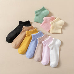 10 Pairs Women's Soft Lightweight Low Cut Ankle Socks Solid Colors