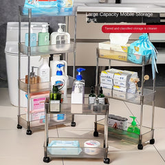 Acrylic Storage Rack Snack Trolley Floor Rack Mobile Bathroom Storage