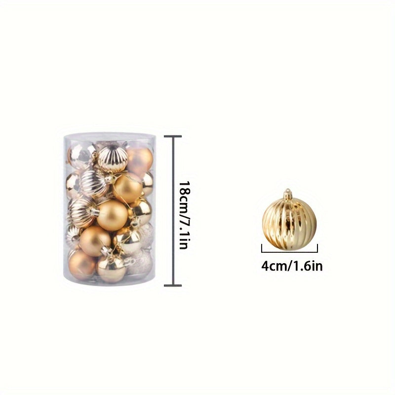 34pcs Christmas Balls Set Special Shaped Holiday Party Decoration
