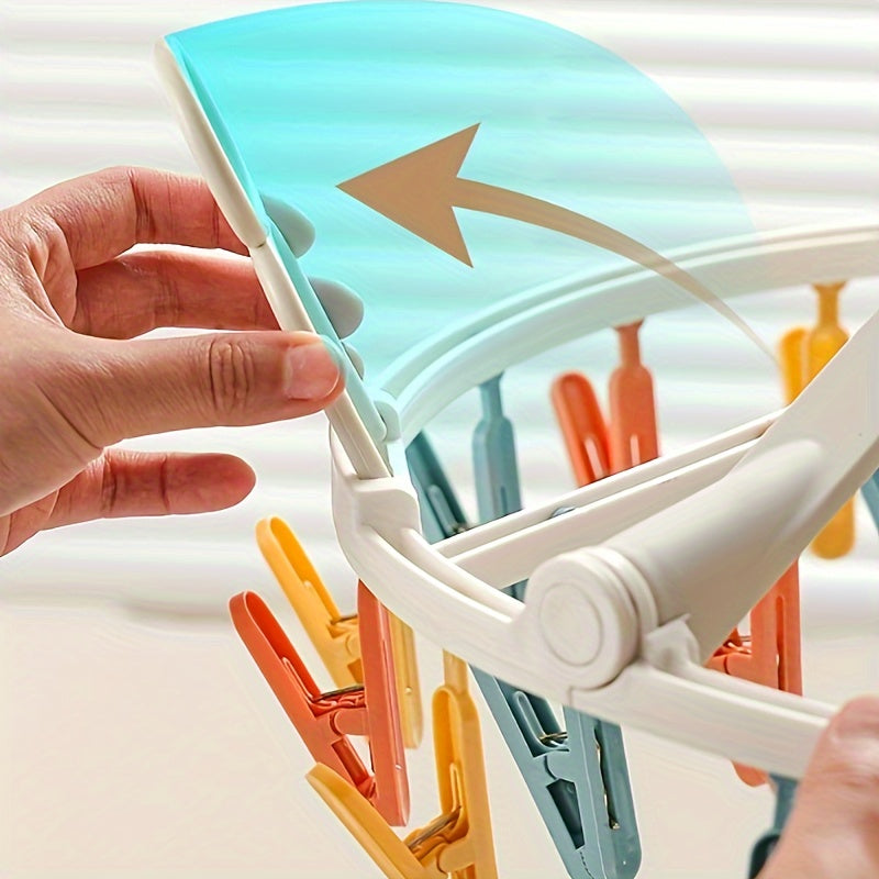 24 Clips Socks Drying Hanger Laundry Pin Hanger For Socks Underwear