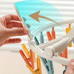 24 Clips Socks Drying Hanger Laundry Pin Hanger For Socks Underwear