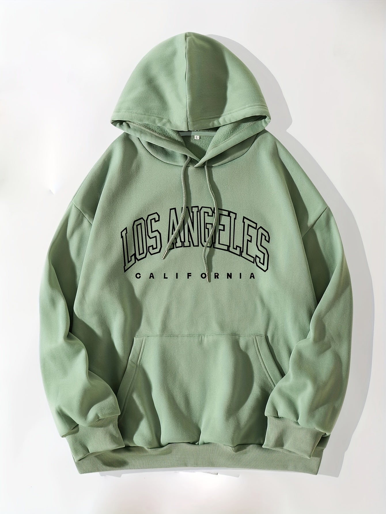 Letter Print Kangaroo Pocket Hoodie Casual Long Sleeve Drawstring Hoodies