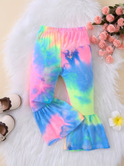Toddler Girls Tie Dye Flare Leg Pants