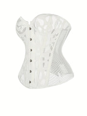 Mesh Strapless Corset Bustier Tummy Control Lace Up Body Shaper
