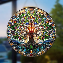 Colorful Tree of Life & Wisdom Sun Catcher 22 x 22 Window Decal