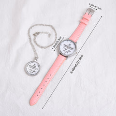 Casual Watch With To My Daughter To My Son Print & Pendant Gift