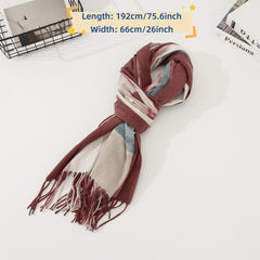 Tie Dye Winter Scarf with Tassel Mixed Colors Cold Weather Scarf Wrap