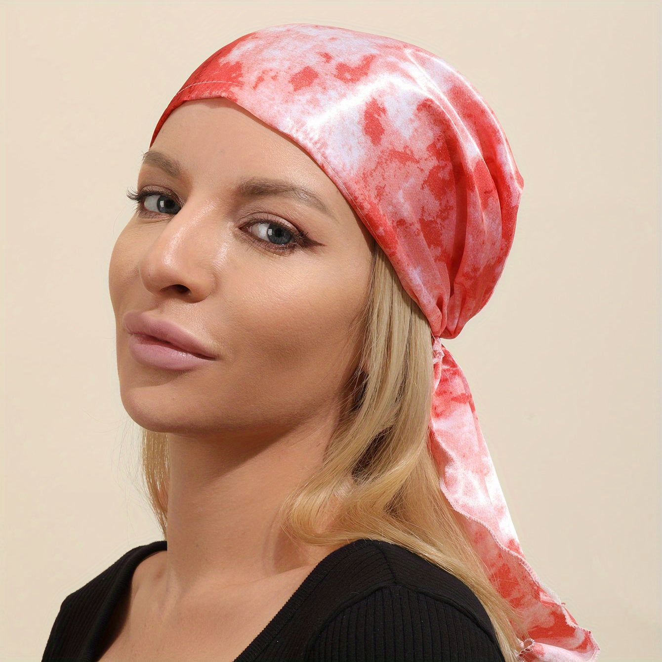 Pink Tie Dye Pirate Hat Women's Hair Cap Turban