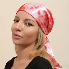 Pink Tie Dye Pirate Hat Women's Hair Cap Turban