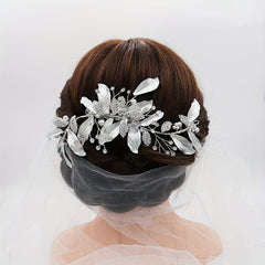 Bridal Faux Pearl Hairpin Headdress Side Clip