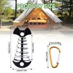 12pcs Tent Ground Anchor Pegs and Carabiners Set