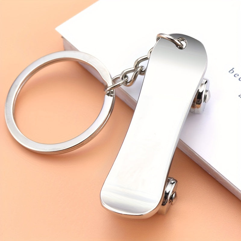 Retro Metal Skateboard Keychain Keyring Bag Car Pendant Accessories