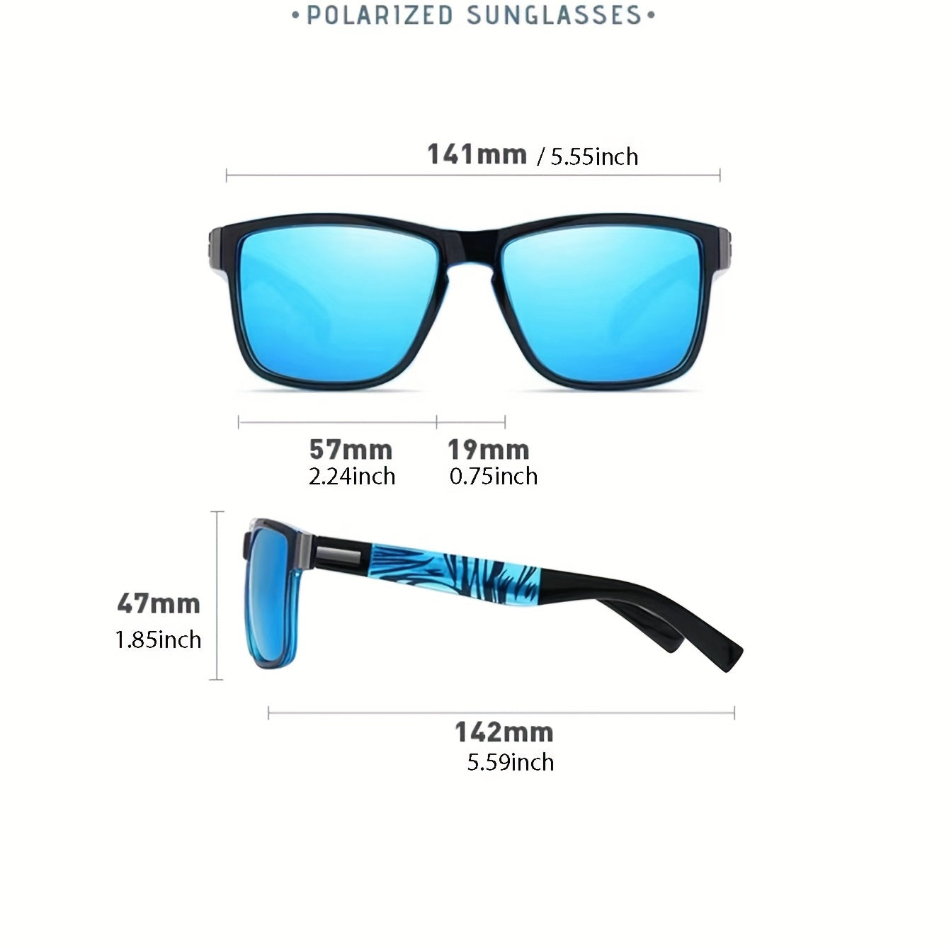 Men's Polarized Square Frame Sunglasses for Outdoor Sports