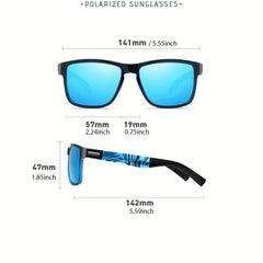 Men's Polarized Square Frame Sunglasses for Outdoor Sports