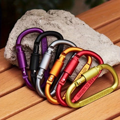 6pcs Aluminum Carabiner Outdoor Camping Hiking D-shaped Buckle Lock Screw