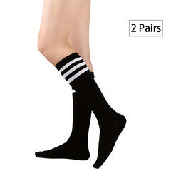 Striped Calf Socks Knee High Women's Stockings