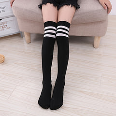 Girl's Knee High Socks Striped Comfy Long Stockings Children's Socks