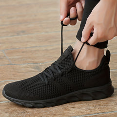 Men's Knitted Breathable Walking Shoes Lightweight Comfy Casual Shoes