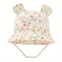Baby Rabbit Ears Bucket Hat Cotton And Hemp Cloth Material