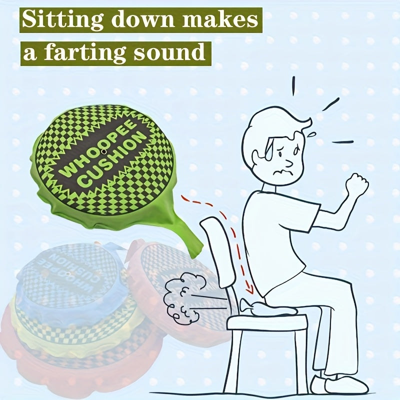 4pcs Mini Fart Sound Cushions in Vibrant Colors with WHOOPEE CUSHION