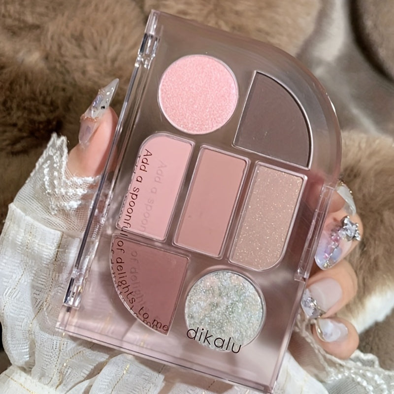 7 Colors Matte Pearly Finish Eyeshadow Palette Earth Tones Daily Makeup