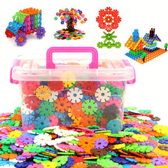 Colorful Plastic Building Blocks Set with Digital Letters Snowflakes