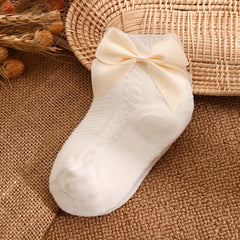 4Pairs Baby Girls Kids Mesh Breathable Soft Socks Bowknot Sweet Children's Socks