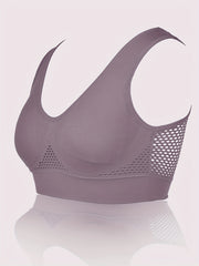 Fishnet Stitching Sports Bra Breathable Workout Tank Bra