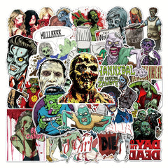 Set of 51 Custom Zombie Graffiti Stickers for Skateboards & More