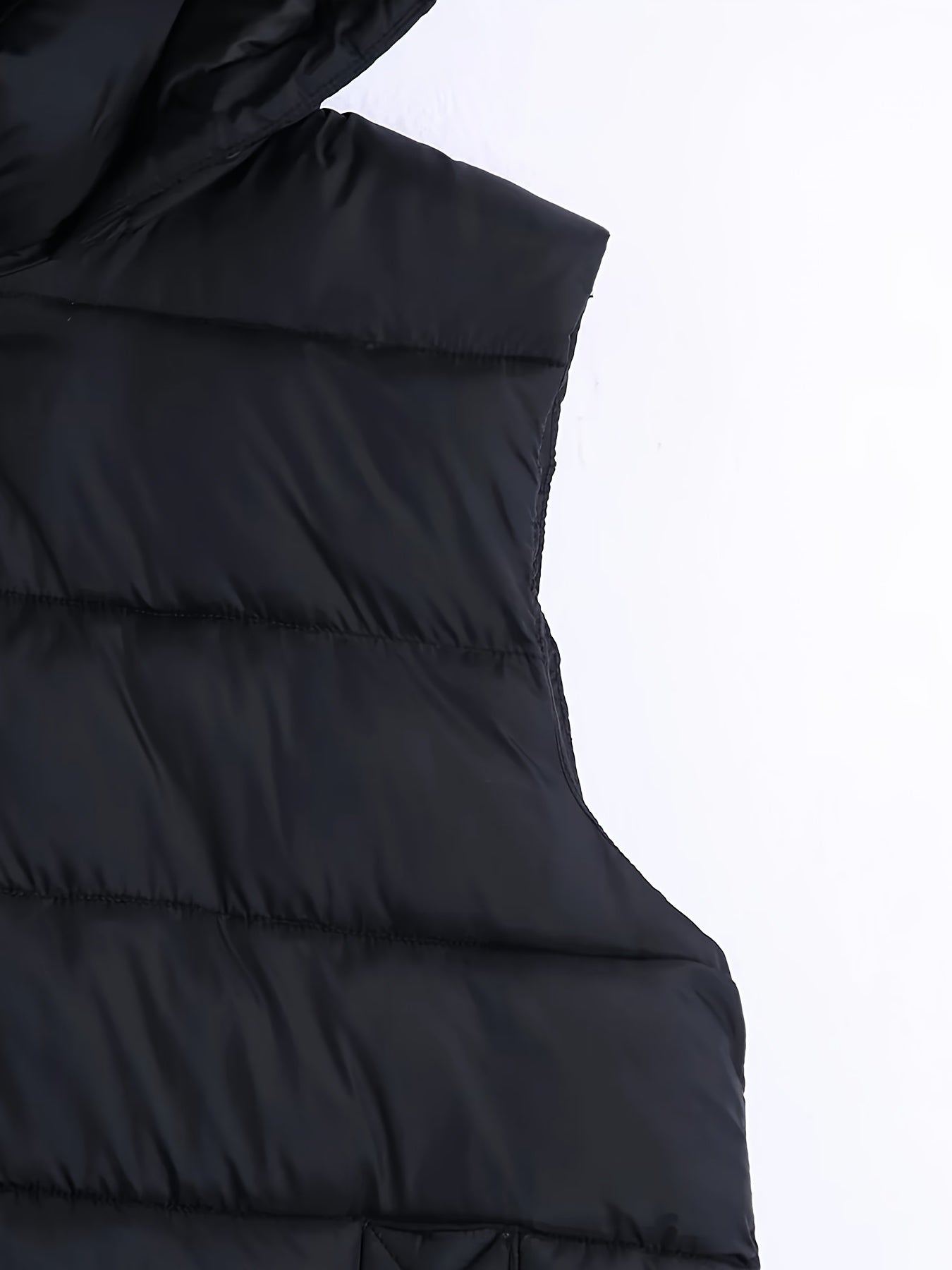 Solid Hooded Padded Vest Women's Winter Clothing