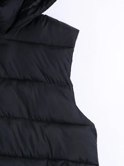 Solid Hooded Padded Vest Women's Winter Clothing