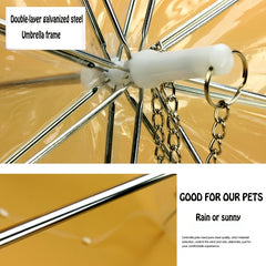 Adjustable Transparent Pet Umbrella for Rainy Dog Walking