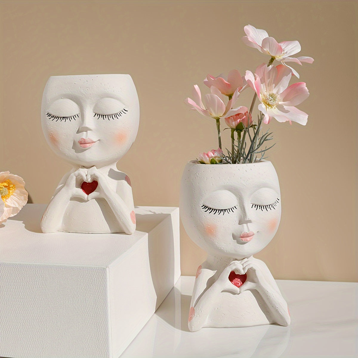 Creative Doll Flower Pot Personality Ornament Resin Flower Pot