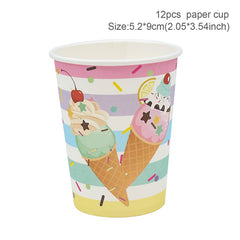 Summer Ice Cream Theme Party Disposable Tableware Paper Cup