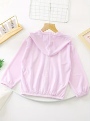 Girls Sunscreen Rash Guard Hoodie With Assorted Colors Ice Silk Outfit
